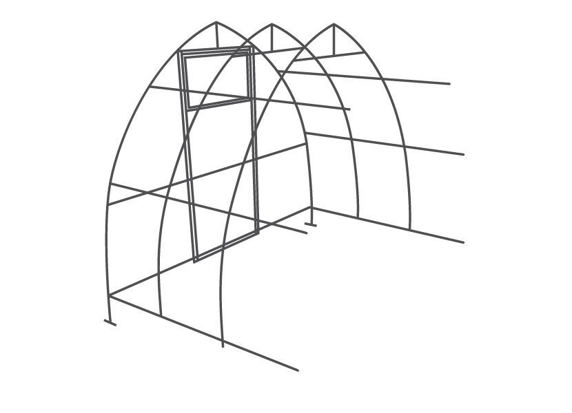 Arkveida polikarbonāta siltumnīca LĀSĪTE 3x4m - Image 5