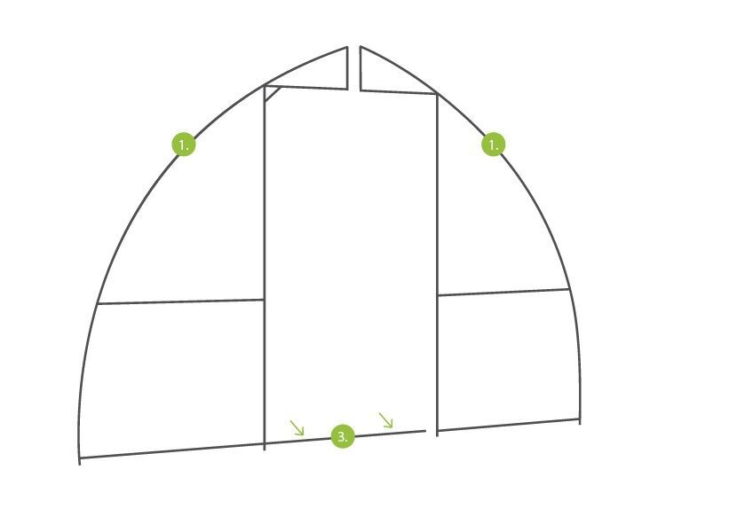 Arkveida polikarbonāta siltumnīca LĀSĪTE 3x4m - Image 4