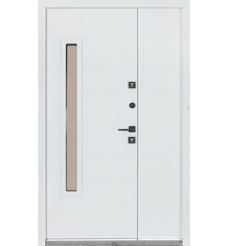 Metāla durvis TERMO HOUSE 705/431 (1200mm) Venge tumšs/Balts satīns - Image 2