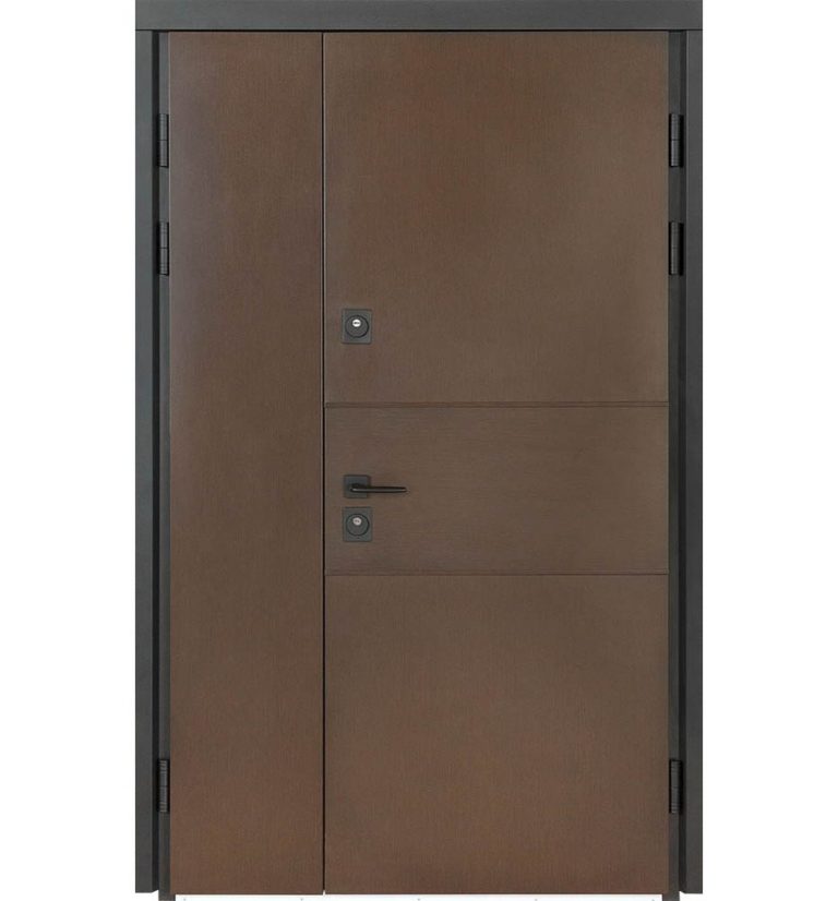 Metāla durvis TERMO HOUSE 703/191 (1200mm) Venge tumšs/Balts satīns