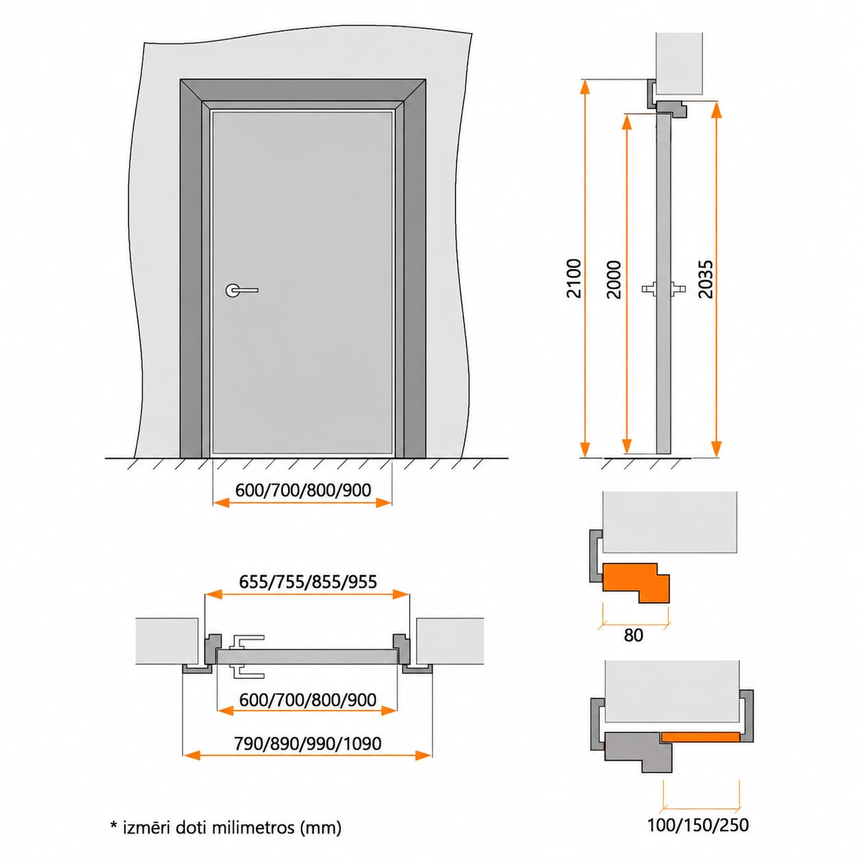 Laminētas iekšdurvis (PVC Plēve) VEGA-3 Kastanis - Image 2